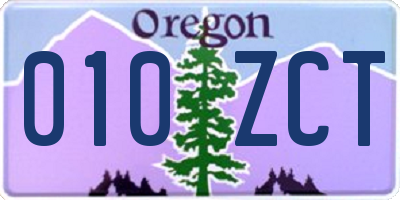 OR license plate 010ZCT