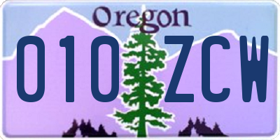 OR license plate 010ZCW
