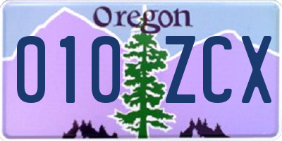 OR license plate 010ZCX