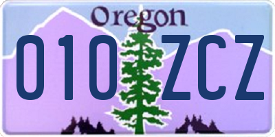 OR license plate 010ZCZ