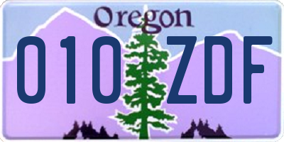OR license plate 010ZDF