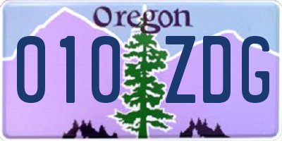 OR license plate 010ZDG