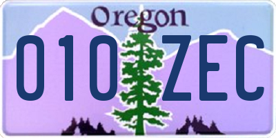 OR license plate 010ZEC