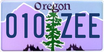 OR license plate 010ZEE