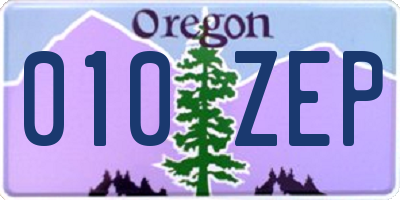 OR license plate 010ZEP