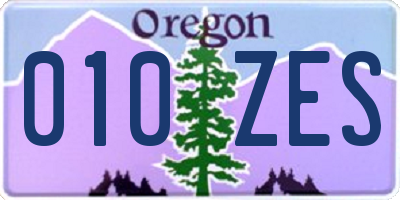 OR license plate 010ZES