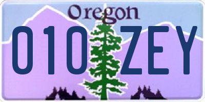 OR license plate 010ZEY