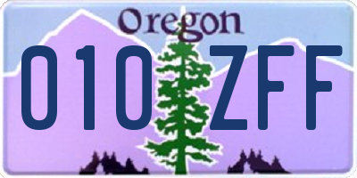 OR license plate 010ZFF
