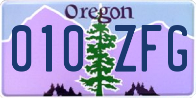 OR license plate 010ZFG