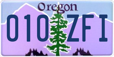 OR license plate 010ZFI