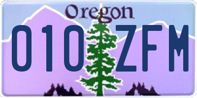 OR license plate 010ZFM