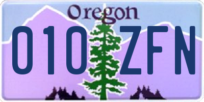 OR license plate 010ZFN