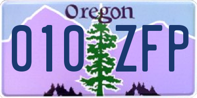 OR license plate 010ZFP