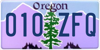 OR license plate 010ZFQ
