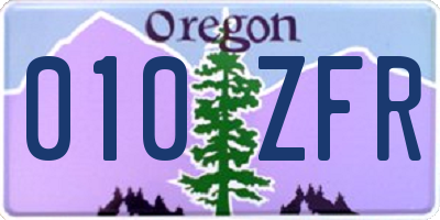 OR license plate 010ZFR