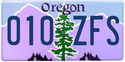 OR license plate 010ZFS