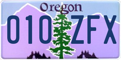 OR license plate 010ZFX