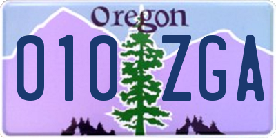 OR license plate 010ZGA