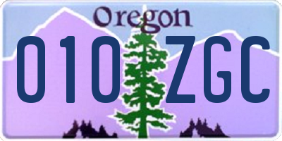 OR license plate 010ZGC
