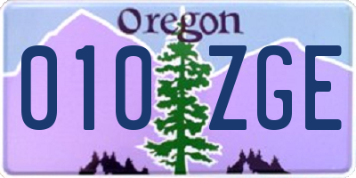 OR license plate 010ZGE