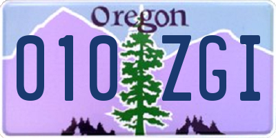 OR license plate 010ZGI