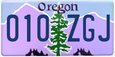 OR license plate 010ZGJ