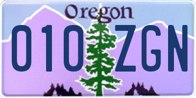 OR license plate 010ZGN