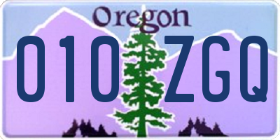 OR license plate 010ZGQ