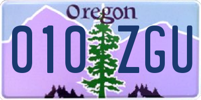 OR license plate 010ZGU