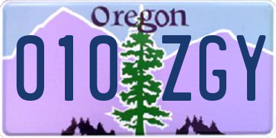 OR license plate 010ZGY