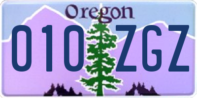 OR license plate 010ZGZ
