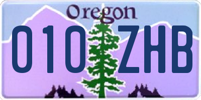 OR license plate 010ZHB