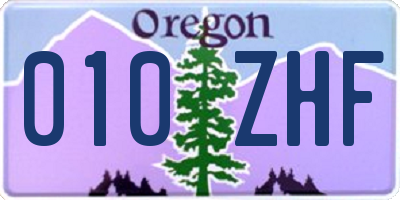 OR license plate 010ZHF