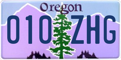 OR license plate 010ZHG