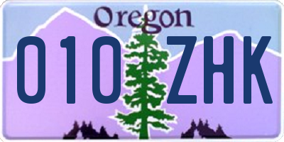 OR license plate 010ZHK