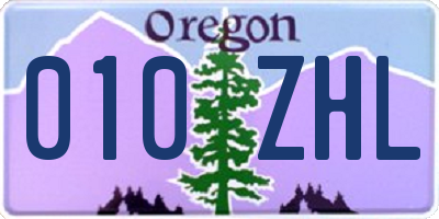 OR license plate 010ZHL