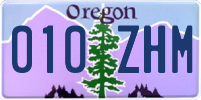 OR license plate 010ZHM