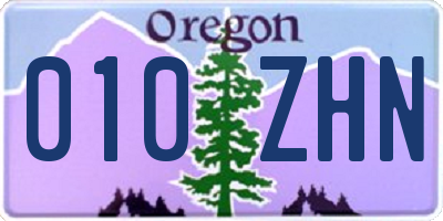 OR license plate 010ZHN