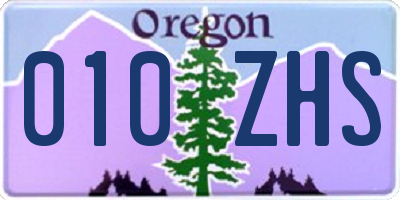 OR license plate 010ZHS