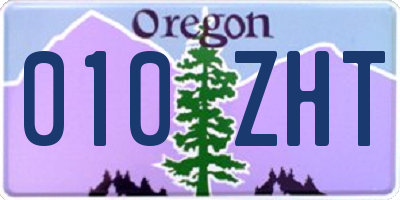 OR license plate 010ZHT
