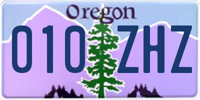 OR license plate 010ZHZ