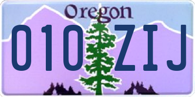 OR license plate 010ZIJ