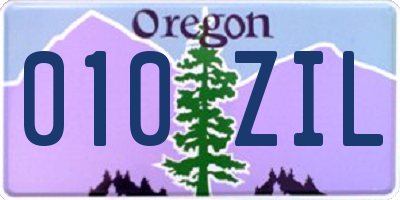 OR license plate 010ZIL