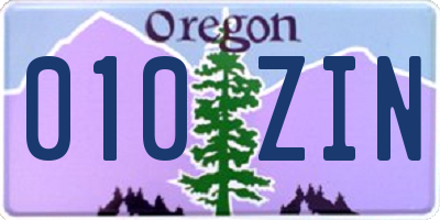 OR license plate 010ZIN