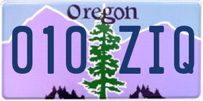 OR license plate 010ZIQ