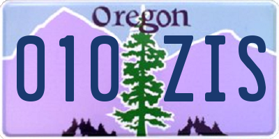 OR license plate 010ZIS