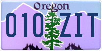 OR license plate 010ZIT