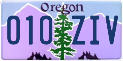 OR license plate 010ZIV