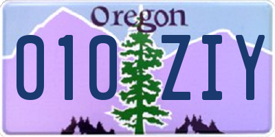 OR license plate 010ZIY