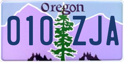 OR license plate 010ZJA